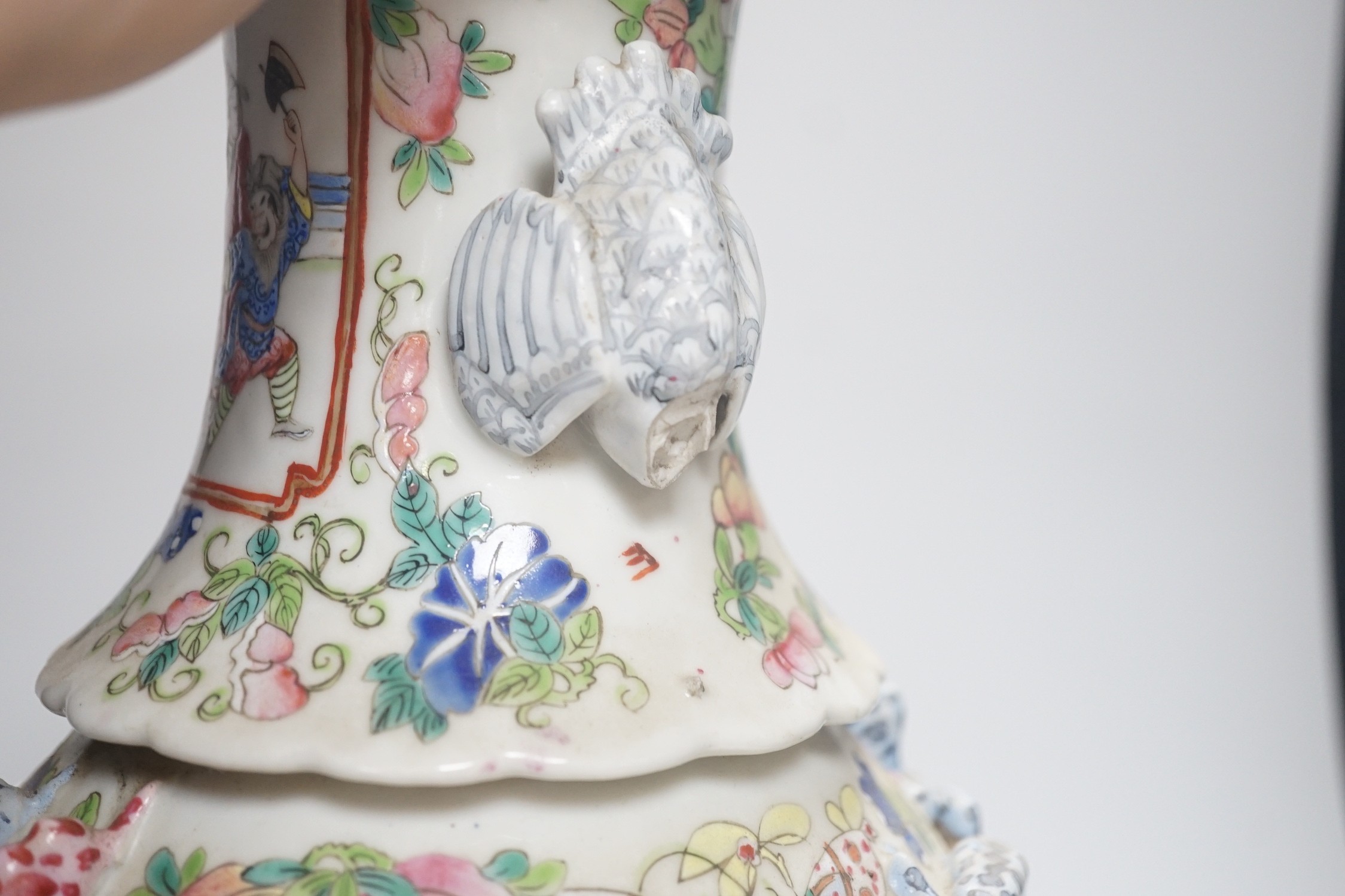 A 19th century Chinese famille rose vase, 42cm